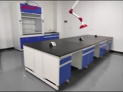 Banco de madeira da mobília do laboratório da ciência toda a armação de aço para o laboratório químico