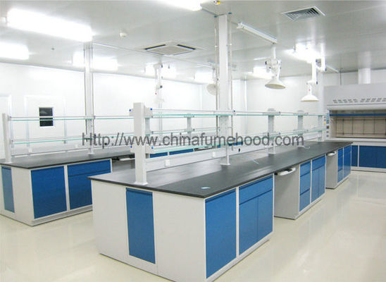Bom preço O banco de aço laminado da ilha da mobília do laboratório alisa o quadro 3000*1500*850mm on-line