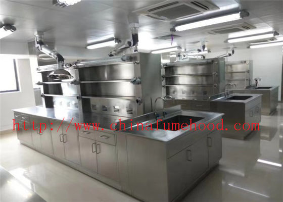 Bom preço Personalizado feito faça sob medida o banco de trabalho de aço inoxidável da ciência do hospital da universidade da mobília do laboratório com prateleira do reagente on-line