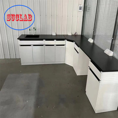 Bom preço Mobiliário de laboratório Preço Quadro de aço laminado a frio com prateleira de vidro de 12 mm de espessura para laboratório on-line