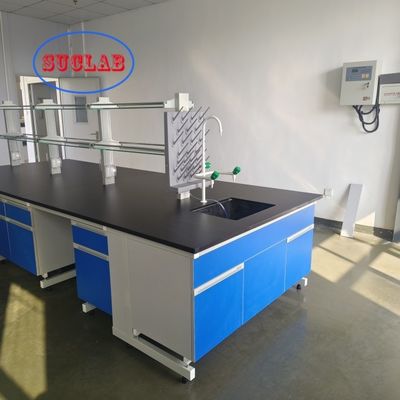Bom preço Dimensões personalizáveis L*1500/750 W *800/850mm H Bancos de laboratório de química Fornecedores Forma retangular para equipamentos de laboratório duráveis on-line