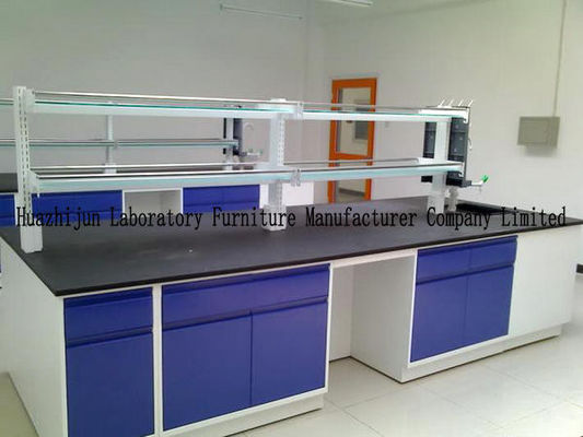 Bom preço Material móvel do aço do banco 1.0mm da ilha do laboratório com emergência Eyewasher on-line