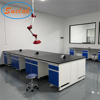 Bom preço 2022 bancos de laboratório feitos profissionalmente personalizados as tabelas resistentes químicas brancas do laboratório do cinza azul trabalham bancos Manufaturers on-line