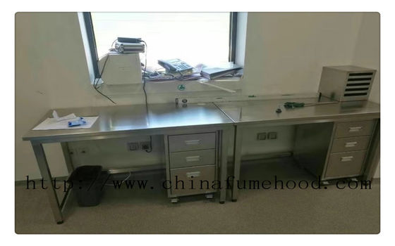 Bom preço Parte superior de aço inoxidável do banco do Passivation de superfície 1.2mm da mobília do laboratório da tutela dos casos de aço inoxidável geral de L3000mm on-line