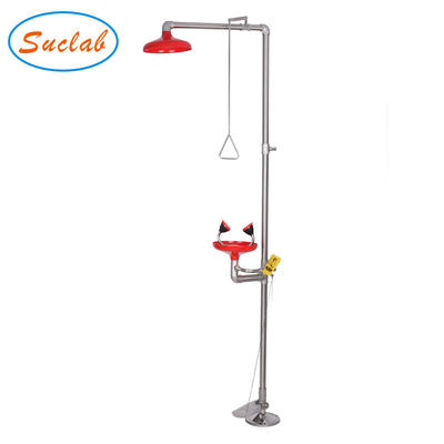 Bom preço Chuveiro portátil vertical da emergência do laboratório, chuveiro fixado na parede do olho para o laboratório on-line