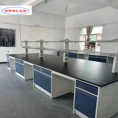 Bom preço Banco de laboratório de química com cor azul e número de armários como desenho on-line