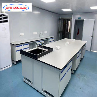 Bom preço 1500*750*900MM Bancada de trabalho de laboratório de química com desenhos como desenho para pesquisa científica on-line