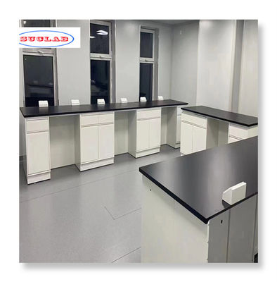 Bom preço Bancada de trabalho de laboratório de química versátil com caixas de armazenamento convenientes 120cm X 60cm X 90cm on-line