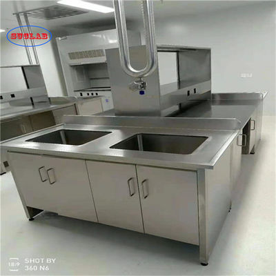 Bom preço Banco de laboratório de aço inoxidável polido com ligação de parafusos - acabamento de prata on-line