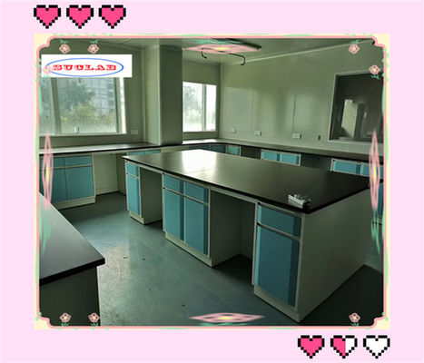 Bom preço Caixa de aço Química Banco de laboratório Móveis de laboratório com plataforma de trabalho fenólico 150cm X 75cm X 90cm on-line