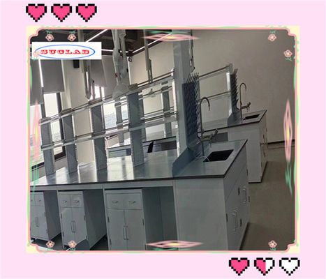 Bom preço Bancos de laboratório de química de aço completo com construção de aço completo e pia cerâmica on-line