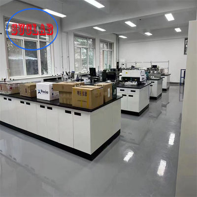 Bom preço Full Steel Chemistry Lab Bench Laboratório Furfniture com prateleiras em amarelo para C compartilhado manuseio on-line