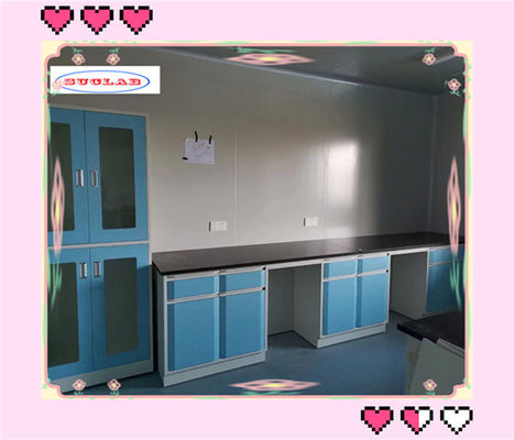 Bom preço Bancos de laboratório de química multifuncionais Móveis de laboratório modulares com cobertura de proteção on-line
