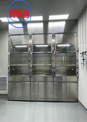 Bom preço Eficiência de ventilação Laboratório de conduta Capuz de fumaça com sistema de segurança automatizado e luz LED on-line