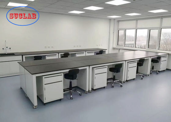 Bom preço Mesa de laboratório móvel personalizada com armário móvel branco para uso em laboratórios universitários on-line