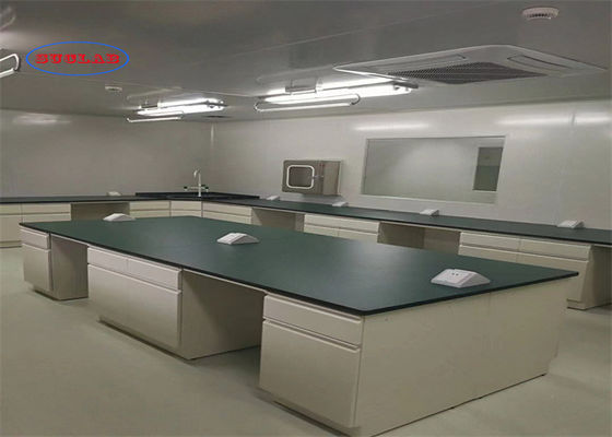 Bom preço Banco de laboratório de química de aço Móveis de laboratório Hong Kong com protetor anti-espalhamento multifuncional on-line