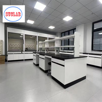 Bom preço Resistente ao fogo Laboratório de Química Bancos de trabalho Aço Madeira Mobiliário de laboratório Engrenagens Superfície laminada resistente a produtos químicos on-line