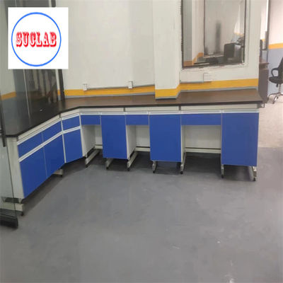 Bom preço Química laboratório banco de trabalho banco de laboratório de madeira com estrutura de aço resistente a produtos químicos superfície de trabalho laminada on-line