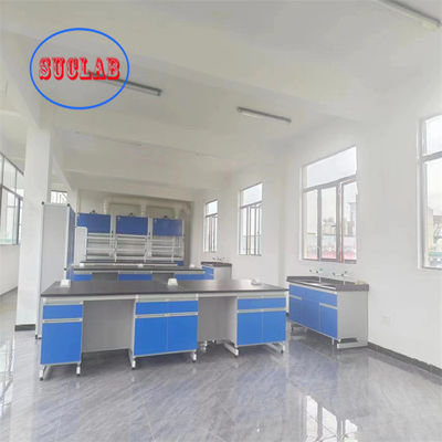 Bom preço Química laboratório de banco de trabalho Indonésia com resina fenólica de mesa de trabalho e vários armários on-line
