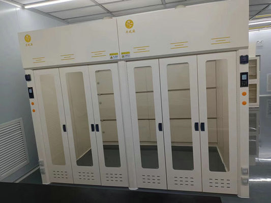 Bom preço Laboratório cinzento-branco caminhar em capuz de fumaça com portas de vidro para equipamentos de ventilação on-line