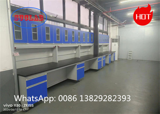 Bom preço Excelente Quadro C Química Laboratório Bancos de Trabalho de Laboratório Bancos de Trabalho com Laminado resistente a produtos químicos e Multiplos Armários on-line