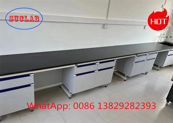 Bom preço Fabricante de bancas de laboratório de laminados resistentes a produtos químicos com um design em C-frame e um serviço excepcional ao cliente on-line