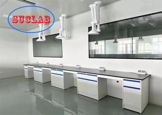 Bom preço All Steel Lab Workbench Hong Kong com DTC Rail Reagent Racks e Prateleiras de Vidro Ajustáveis on-line