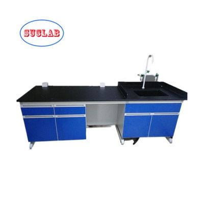Bom preço Design de banco de trabalho de laboratório de química personalizável com estrutura em C e armários múltiplos on-line