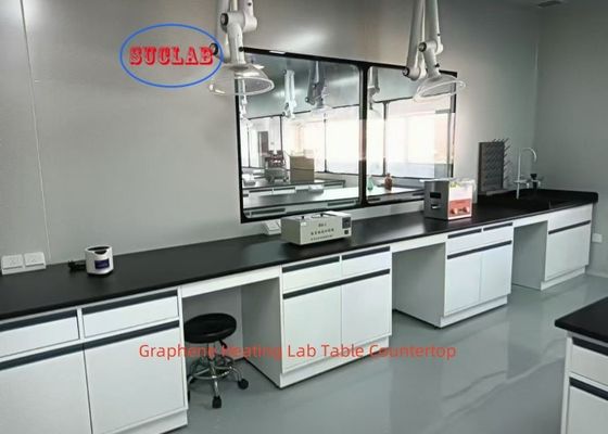 Bom preço Prateleira de vidro ajustável Bancos de laboratório de química Estação de trabalho de laboratório de aquecimento com quadro de 12 mm de espessura e DTC 16 polegadas trilho silencioso de três seções on-line