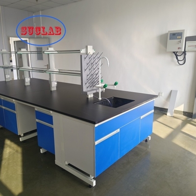 Bom preço Dimensões personalizáveis L*1500/750 W *800/850mm H Bancos de laboratório de química Fornecedores Forma retangular para equipamentos de laboratório duráveis on-line